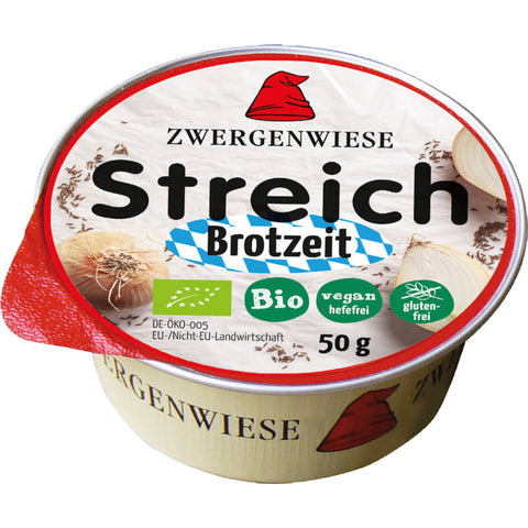 Streich Brotzeit - Veganer Brotaufstrich aus Sonnenblumenkernen, ideal für eine herzhafte Brotzeit. Cremige Konsistenz und würziger Geschmack, perfekt für Brot, Brötchen oder als Dip.