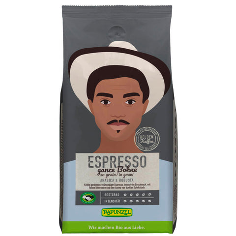 Packung Heldenkaffee Espresso, ganze Bohne, 500g – Aromatischer und kräftiger Espresso für Kaffeeliebhaber