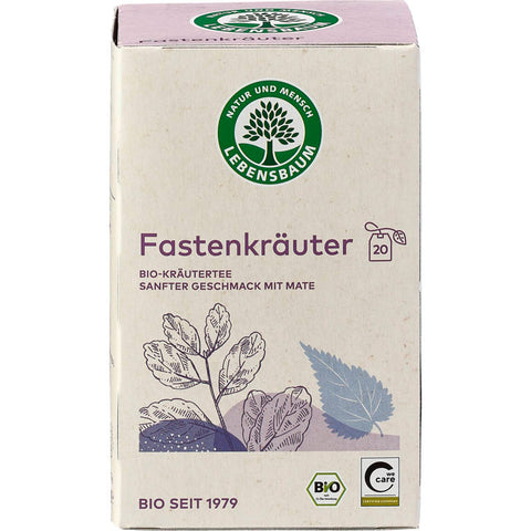 Eine Packung Fastenkräuter, bestehend aus einer sorgfältig ausgewählten Mischung von Kräutern, die speziell zur Unterstützung des Fastens und zur Förderung des Wohlbefindens entwickelt wurden.