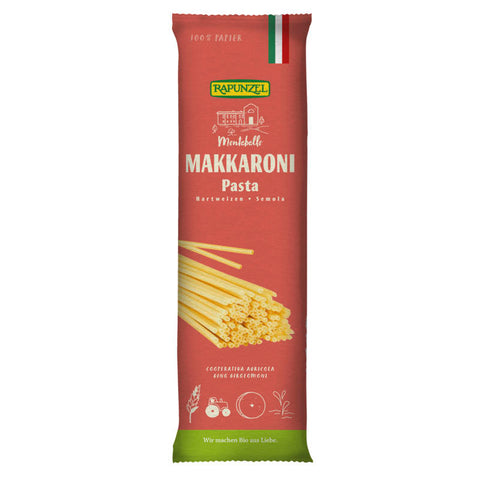 Packung Makkaroni Semola – italienische Hartweizengrieß-Nudeln in traditioneller Röhrenform