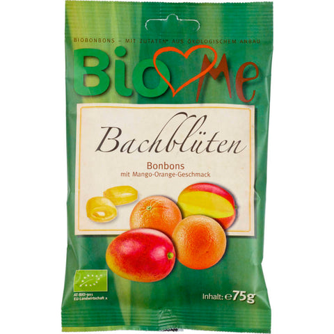Flasche Bachblüten Mango-Orange, ein natürliches Blütenessenzen-Produkt mit fruchtigem Mango-Orange-Geschmack, ideal zur Unterstützung emotionaler Balance und Wohlbefindens.