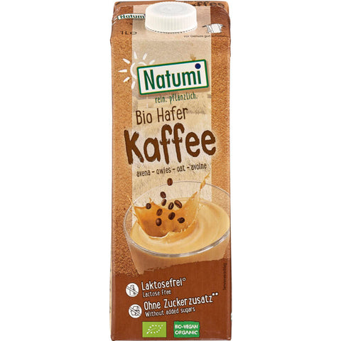 Haferdrink Kaffee in einer stilvollen Verpackung, ideal für Kaffeeliebhaber, die eine pflanzliche Alternative suchen.