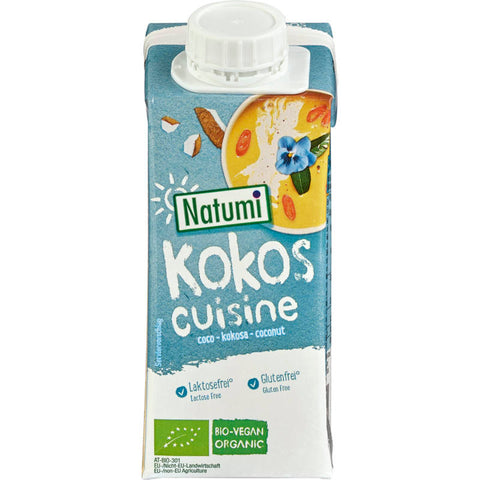 Kokos Cuisine - Pflanzliche Alternative zu Sahne aus Kokosmilch, ideal zum Kochen und Verfeinern von Gerichten, in einer praktischen 250 ml Packung.