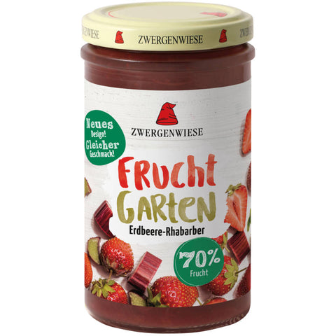 Glas Frucht-Garten Erdbeere-Rhabarber Marmelade