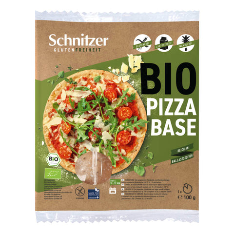 Glutenfreie Pizza-Basis aus hochwertigem Teig, perfekt für individuelle Kreationen und glutenfreie Ernährungsbedürfnisse.