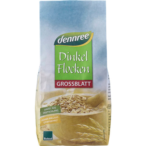 Packung Dinkelflocken Großblatt, ideal für ein gesundes Frühstück oder zum Backen