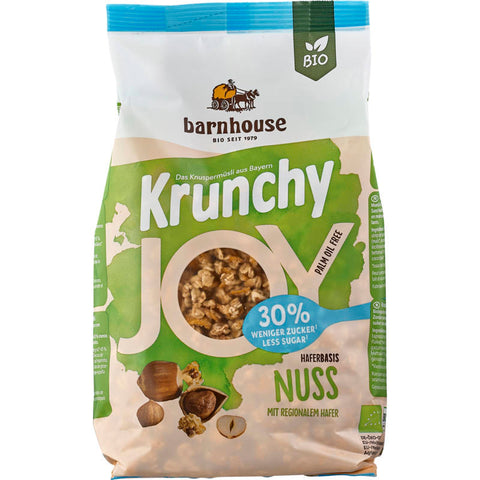 Krunchy Joy Nuss - Knuspriges Müsli mit einer Mischung aus gerösteten Nüssen, ideal für ein gesundes Frühstück oder als Snack zwischendurch.