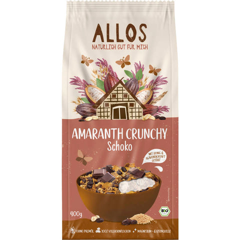 Amaranth Crunchy Schoko - Knusprige Amaranth-Körner umhüllt von zarter Schokolade, ideal als Snack oder Topping für Müsli und Desserts.