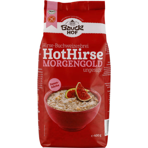 Hot Hirse Morgengold glutenfrei - Nährstoffreiches Frühstücksgetreide, ideal für einen gesunden Start in den Tag. Glutenfreie Hirse mit wertvollen Vitaminen und Mineralstoffen.