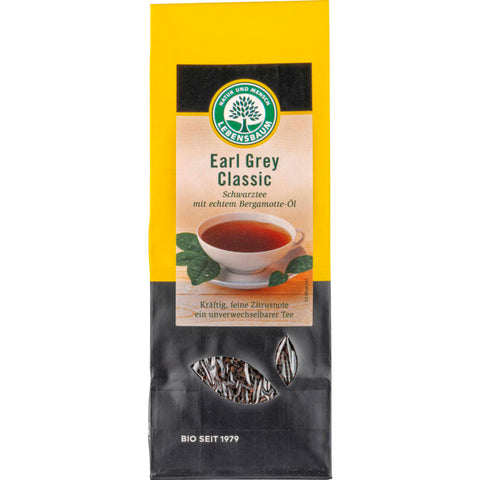 Eine Packung Earl Grey Classic Tee mit eleganter Verpackung, die das traditionelle und aromatische Teeerlebnis mit feinen Bergamotte-Noten verspricht.