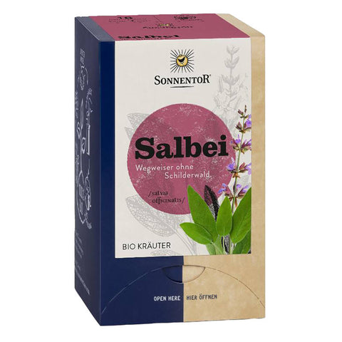 Bio-Salbei-Tee in Doppelkammerbeuteln – Aromatischer Kräutertee aus biologischem Anbau, ideal für eine wohltuende Tasse Tee.