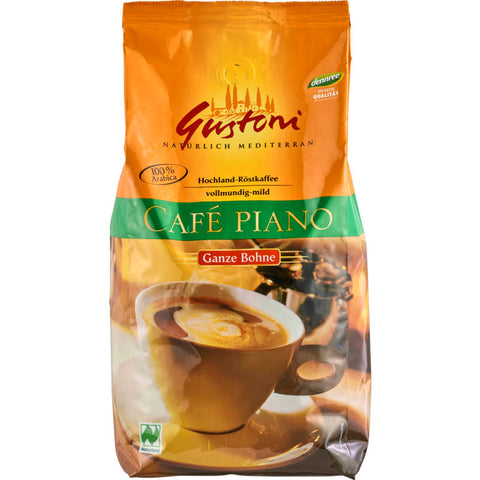 Café Piano - Ganze Kaffeebohnen in edler Verpackung, ideal für aromatischen Kaffeegenuss