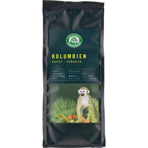 Gemahlener Kaffee aus Kolumbien in einer aromaversiegelten Verpackung