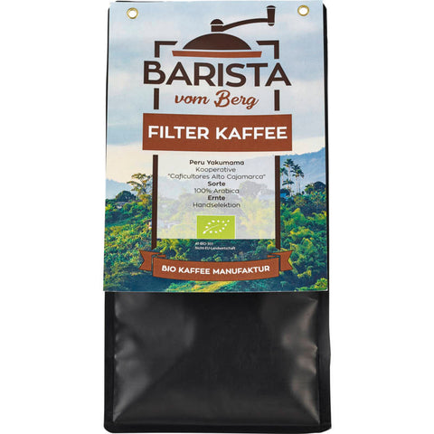 Bio Filter Kaffee, gemahlen in umweltfreundlicher Verpackung