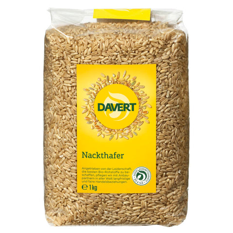 Bio Nackthafer in einer umweltfreundlichen Verpackung, ideal für eine gesunde und ausgewogene Ernährung