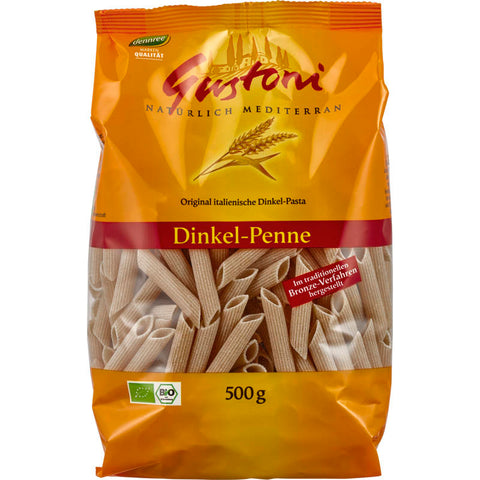 Packung Dinkel-Penne aus Bronze-Form, 500g, Bio-Qualität