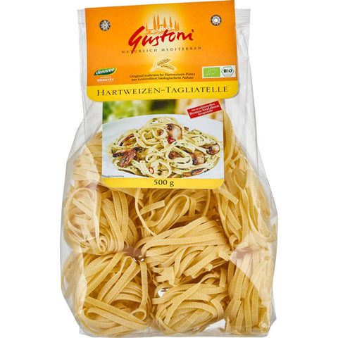 Hartweizen Maxi-Tagliatelle in einer Verpackung, ideal für die Zubereitung von traditionellen italienischen Gerichten.