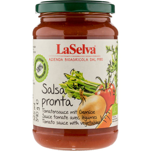 Glas Salsa pronta Tomatensauce mit frischen Tomaten und Kräutern