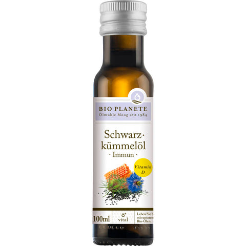 Schwarzkümmelöl Immun - Hochwertiges, kaltgepresstes Schwarzkümmelöl zur Unterstützung des Immunsystems in einer 100ml Flasche.