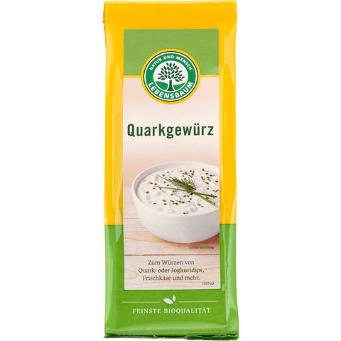 Quarkgewürz in einer stilvollen Gewürzdose, perfekt zum Verfeinern von Quarkgerichten und Dips. Enthält eine aromatische Mischung aus Kräutern und Gewürzen für einen intensiven Geschmack.