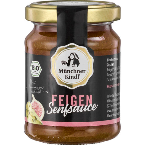 Glas Senfsauce mit Feigengeschmack – Gourmet-Feigen-Senfsauce, ideal zum Verfeinern von Käse, Fleisch und Salaten