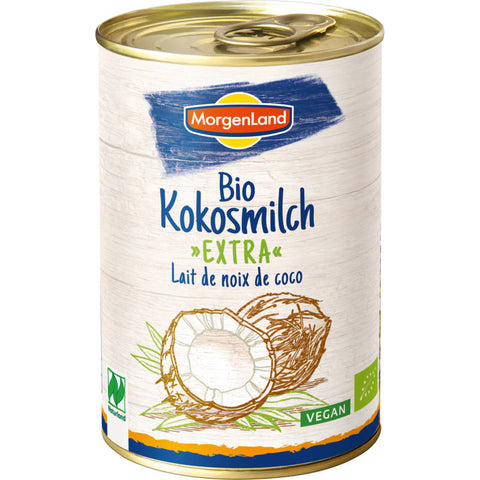 Eine Dose Kokosmilch extra, ideal für asiatische Gerichte und Desserts, mit einem cremigen und reichhaltigen Geschmack.