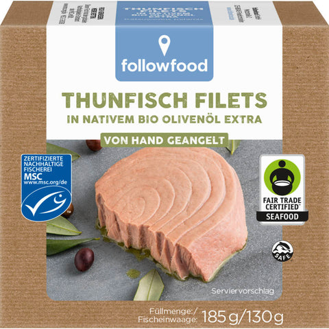 Thunfisch Filets in Bio-Olivenöl - Hochwertige Thunfischfilets in reinem Bio-Olivenöl, ideal für gesunde und leckere Mahlzeiten.