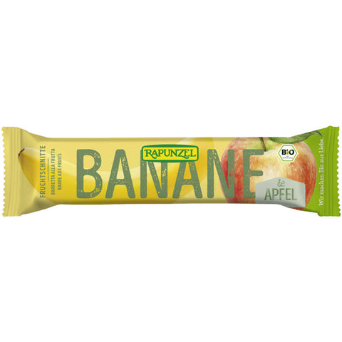 Fruchtschnitte Banane-Apfel, eine gesunde und leckere Snack-Option aus natürlichen Zutaten, ideal für unterwegs oder als Zwischenmahlzeit.