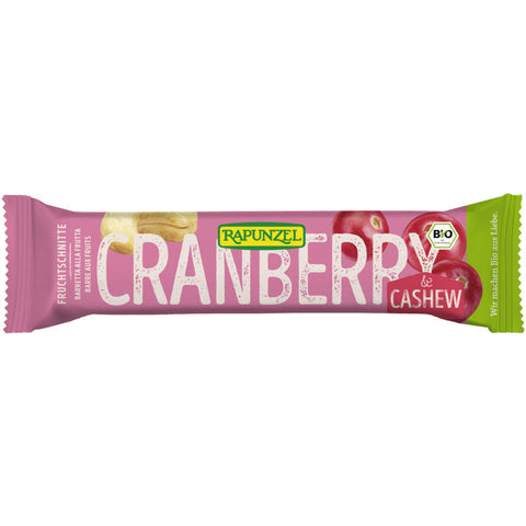 Fruchtschnitte Cranberry-Cashew – Eine leckere und gesunde Snack-Option aus getrockneten Cranberries und Cashewkernen, ideal für unterwegs oder als Zwischenmahlzeit.