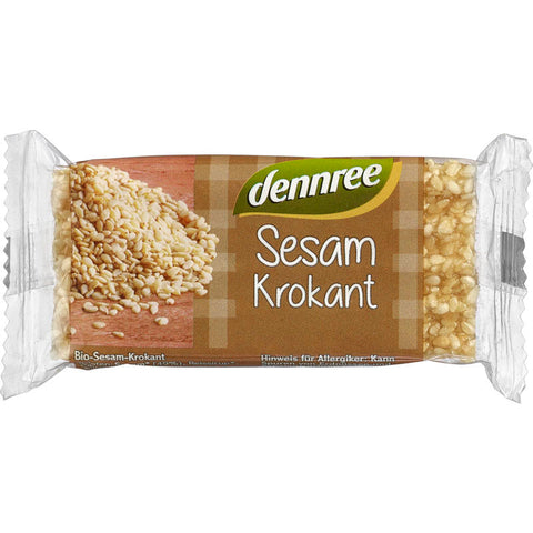 Sesam Krokant Mini - Knusprige, goldbraune Sesamkrokant-Stücke in kleiner, handlicher Größe, perfekt als süßer Snack für zwischendurch.