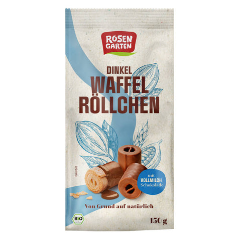 Dinkel-Waffelröllchen Vollmilch Schokolade