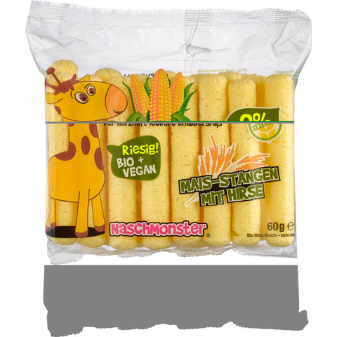 Eine Packung Pufuletti Maisstangen, knusprige und leichte Snacks aus gepufftem Mais, ideal für zwischendurch oder als Beilage.