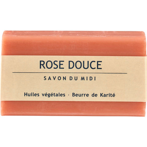 Karité Seife Rose Douce - Handgemachte Seife mit sanftem Rosenduft, angereichert mit pflegender Sheabutter für eine luxuriöse Hautpflege.