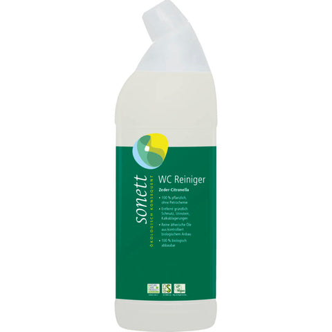 WC Reiniger Zeder - Citronella, 750 ml Flasche, kraftvolle Reinigung und frischer Duft, umweltfreundlich und biologisch abbaubar, ideal für hygienische Sauberkeit im Badezimmer.